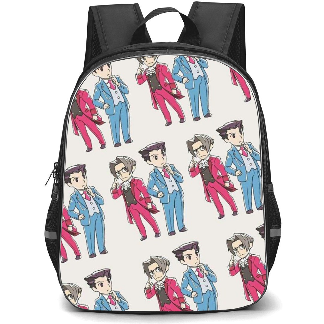 Apollo Justice Ace Attorney Trilogy Backpack StudentPack - Phoenix And Miles Pattern