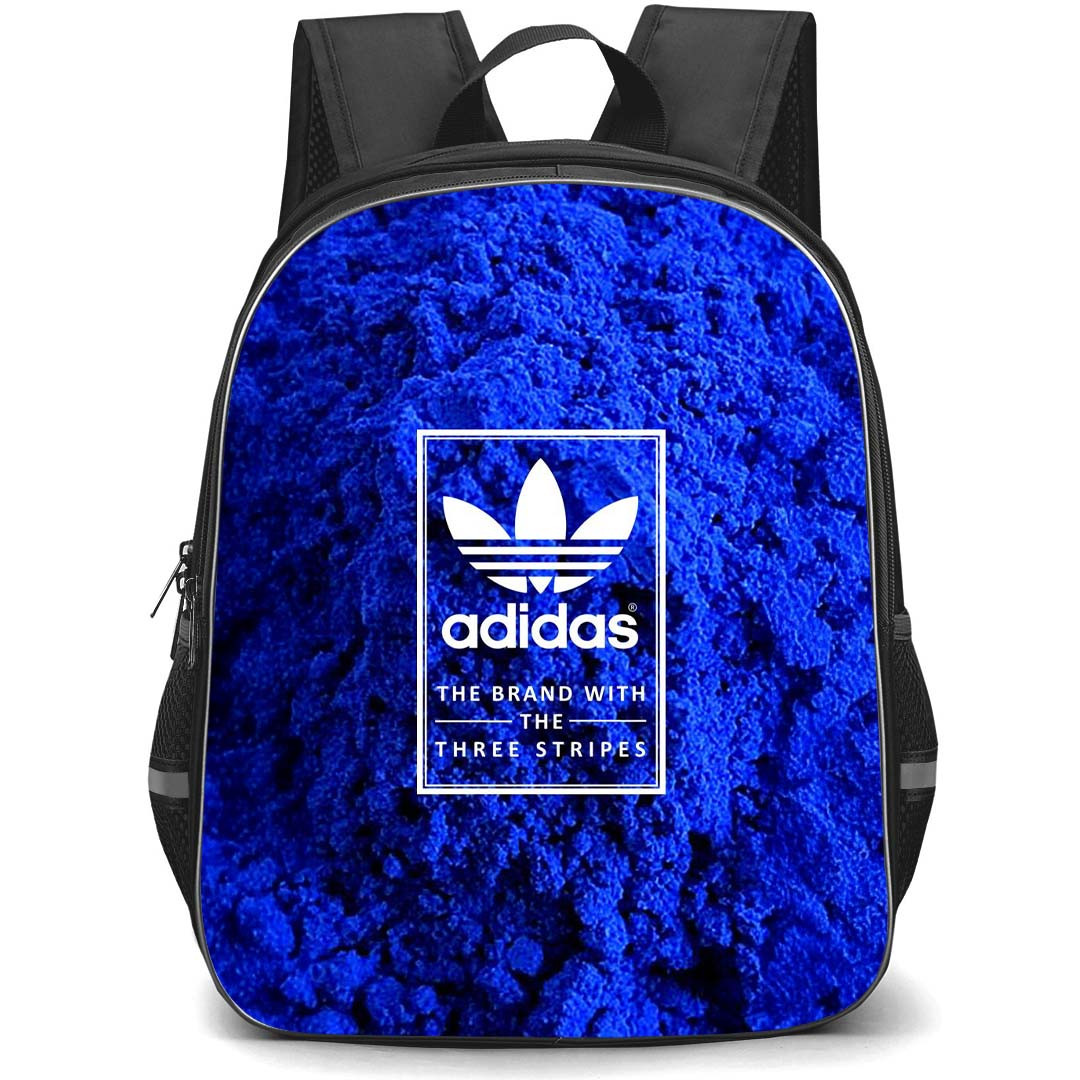 Adidas Backpack School Bag StudentPack - Adidas Logo On Blue Pigment Background