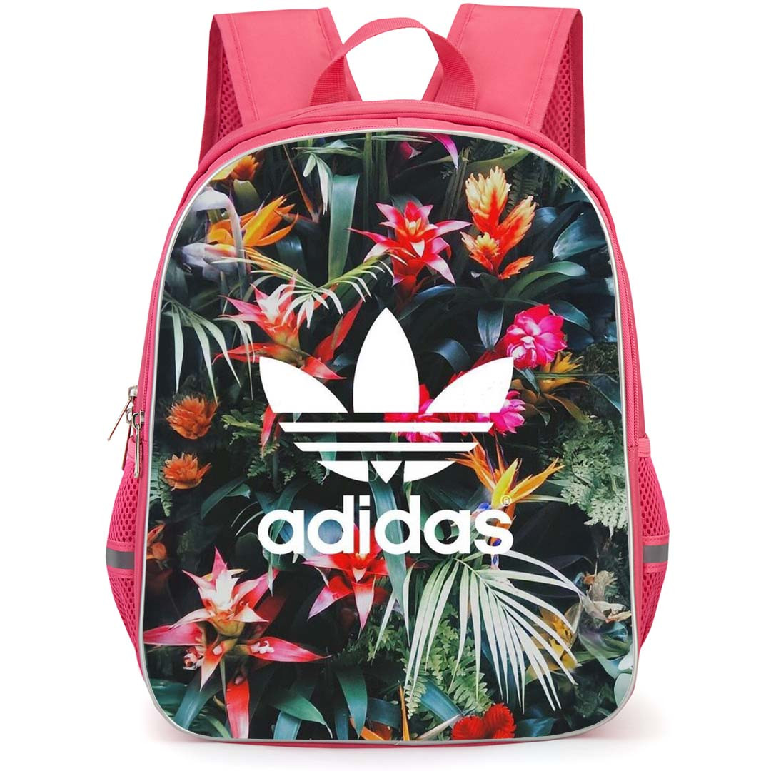 Adidas Backpack School Bag StudentPack - Adidas Logo On Colorful Floral Background