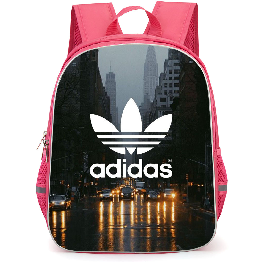 Adidas Backpack School Bag StudentPack - Adidas Logo On Rainy City Night Background