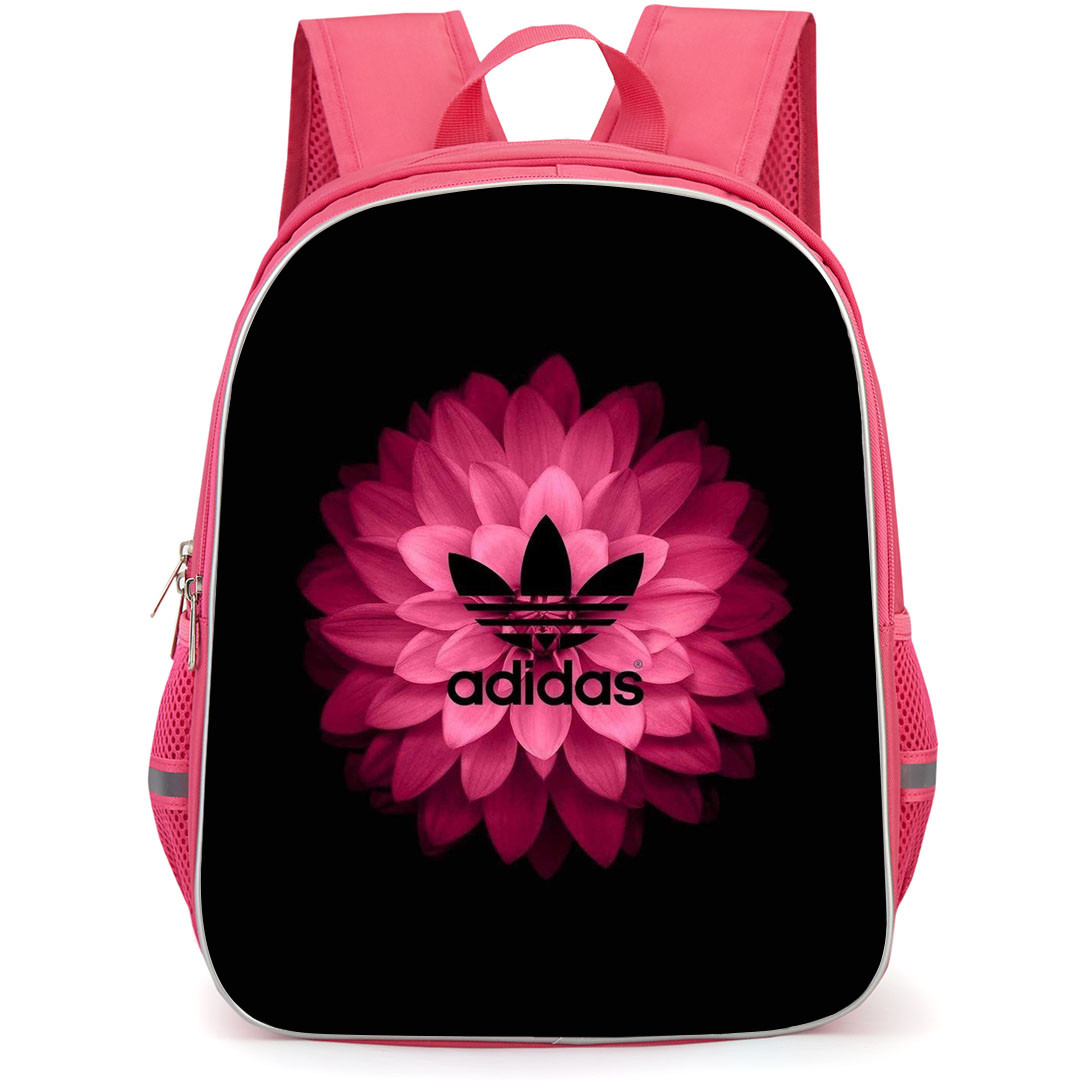 Adidas Backpack School Bag StudentPack - Adidas Logo On Red Lotus Dark Background