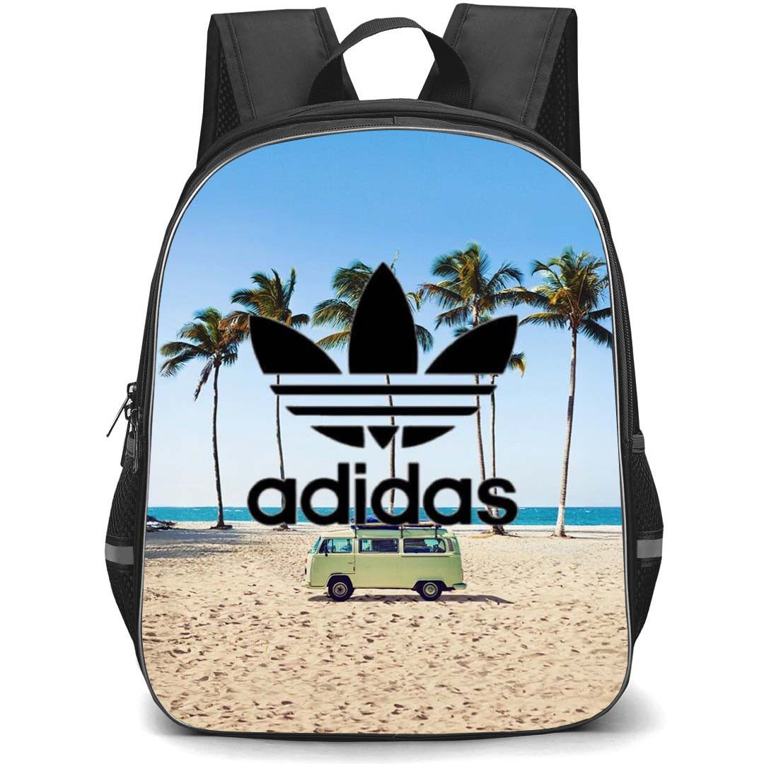 Adidas Backpack School Bag StudentPack - Adidas Logo On Summer Beach Background