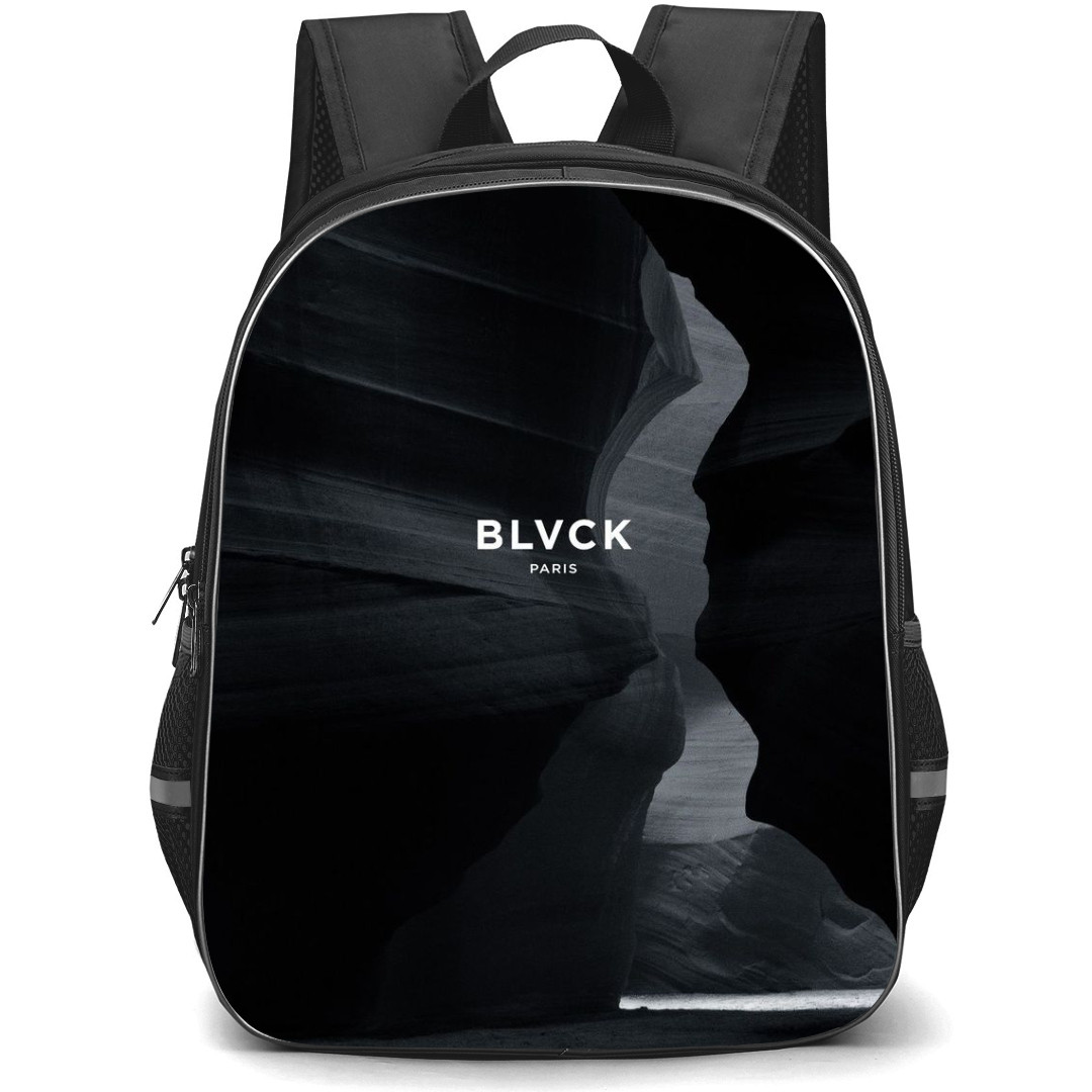 Blvck Paris Backpack StudentPack - Blvck Paris On Logo Black And White Cave Background