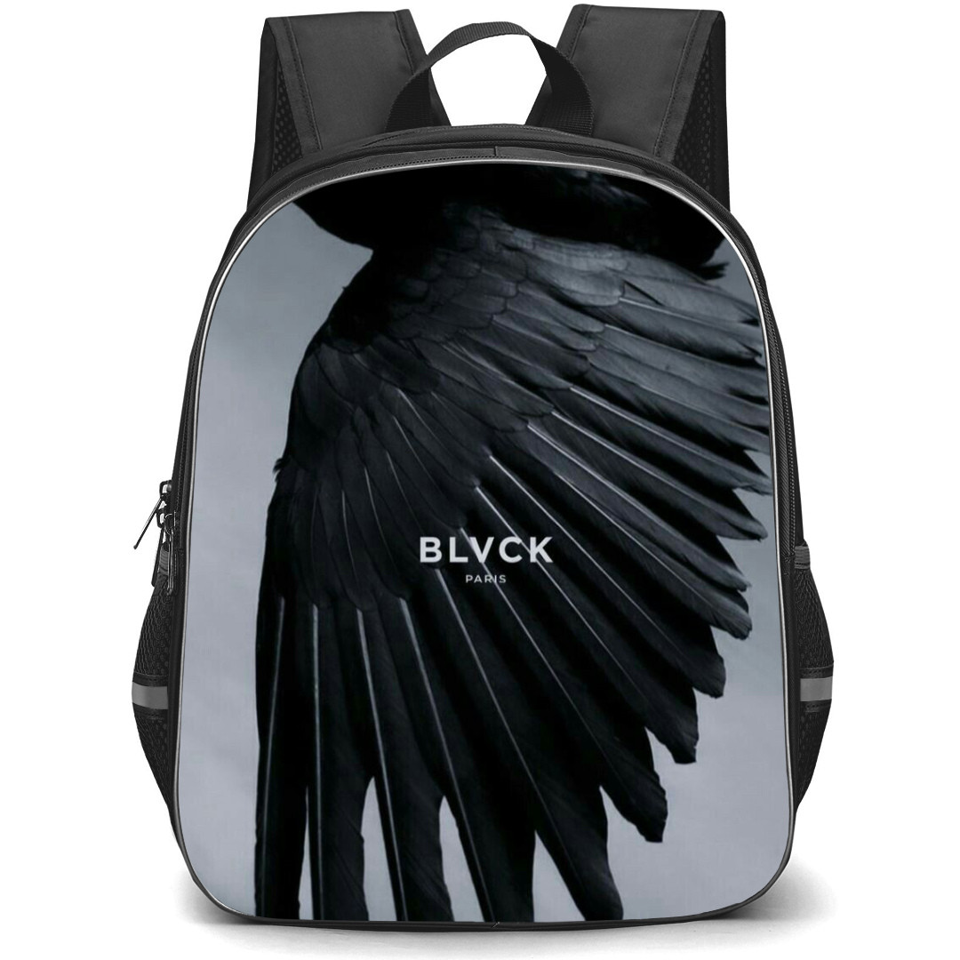 Blvck Paris Backpack StudentPack - Blvck Paris Logo On Black And White Wings Aesthetic Poster