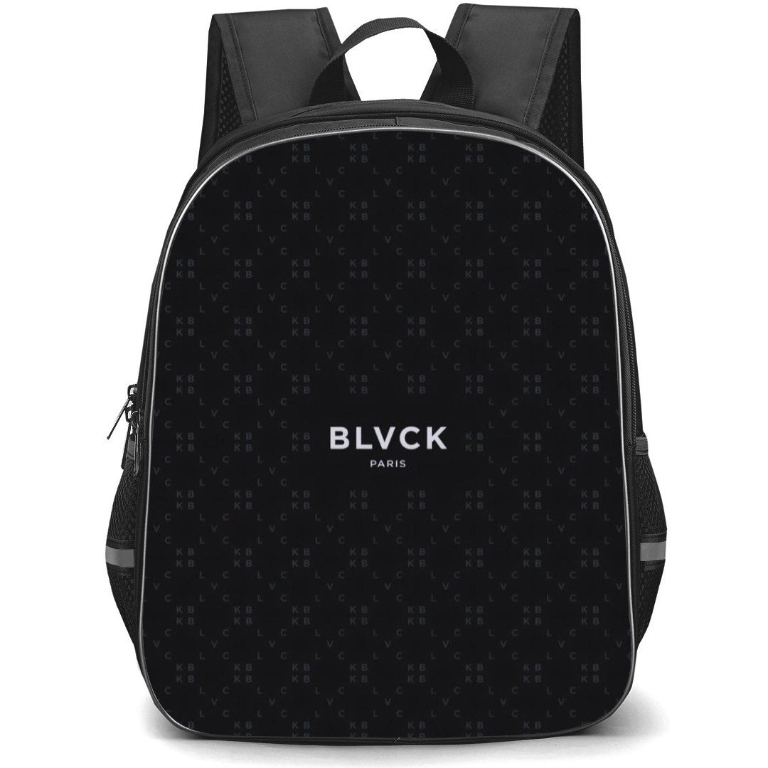 Blvck Paris Backpack StudentPack - Blvck Paris Logo On Blvck Monogram Pattern Art Black Background