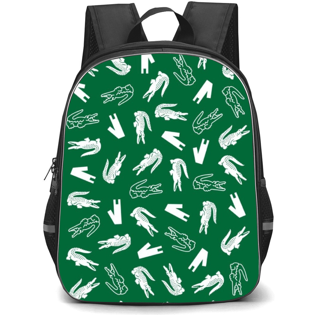Lacoste Backpack Student Pack - Lacoste White And Line Art Pattern