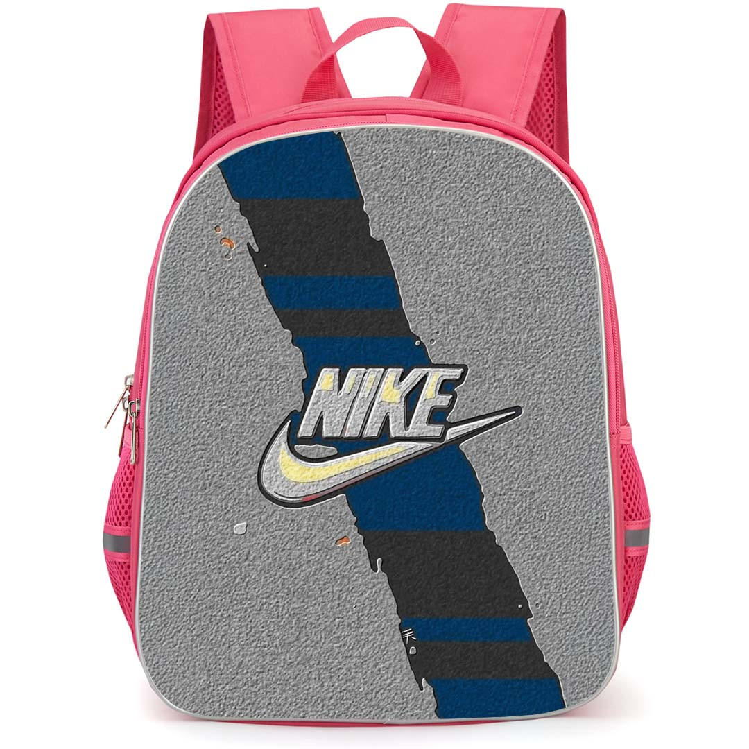 Nike Backpack School Bag StudentPack - Nike Fan Made Logo On Gray Stripe Background