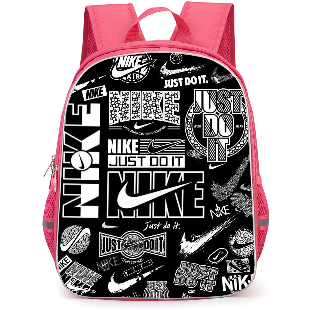 Nike Backpack School Bag StudentPack - Nike Just Do It Stickers On Black Background