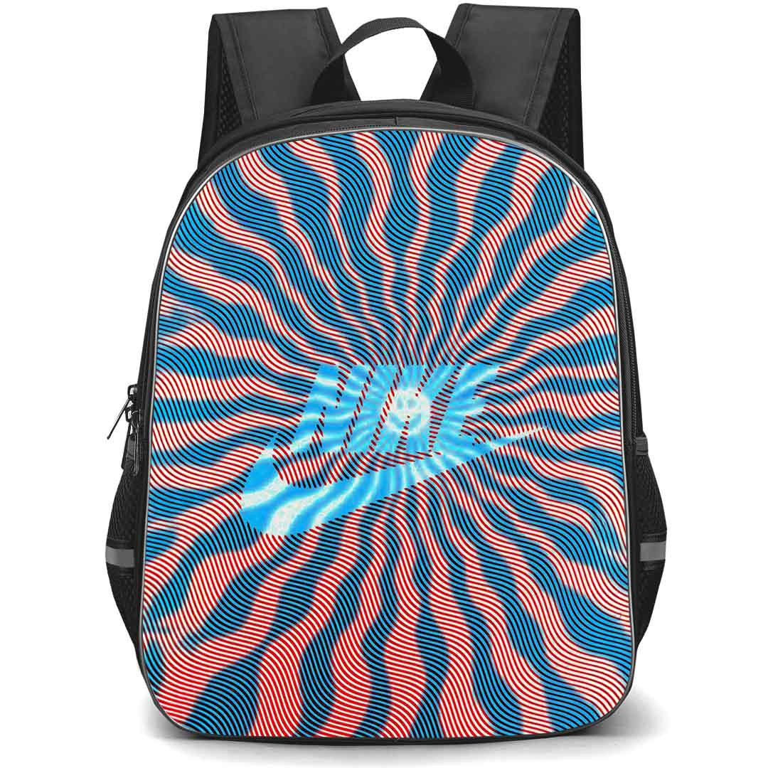 Nike Backpack School Bag StudentPack - Nike Logo On Psychedelic Style Graphic Background