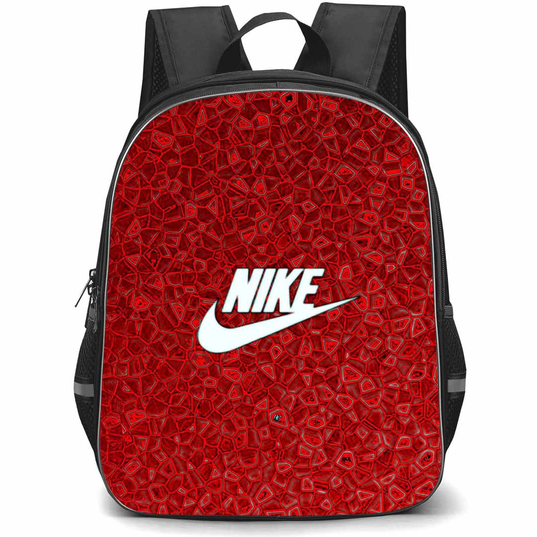 Nike Backpack School Bag StudentPack - Nike Logo On Red Mosaic Background