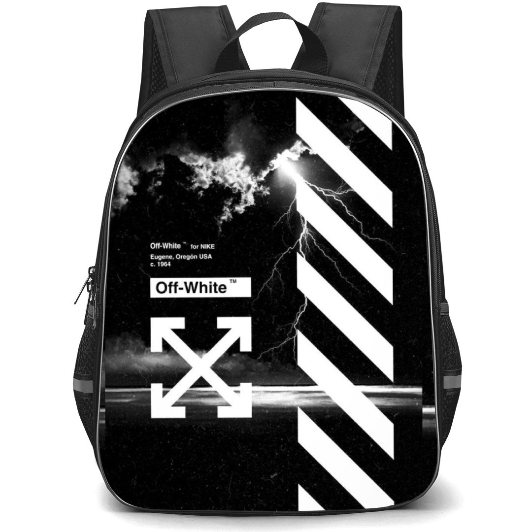 Off-White Backpack Student Pack - Nike Poster In Thunder Background