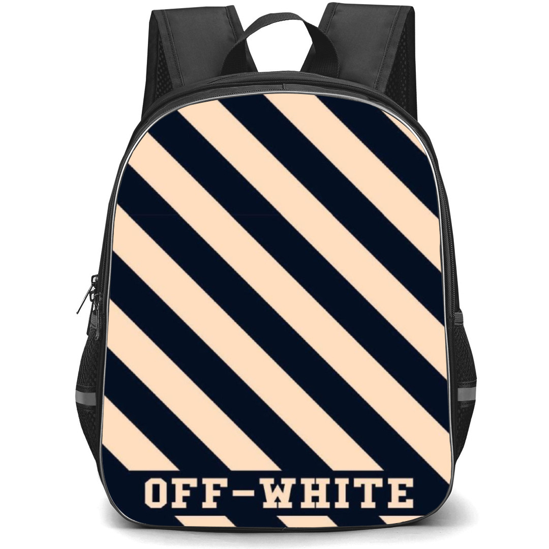Off-White Backpack Student Pack - Series Poster In Beige And Blue Stripe