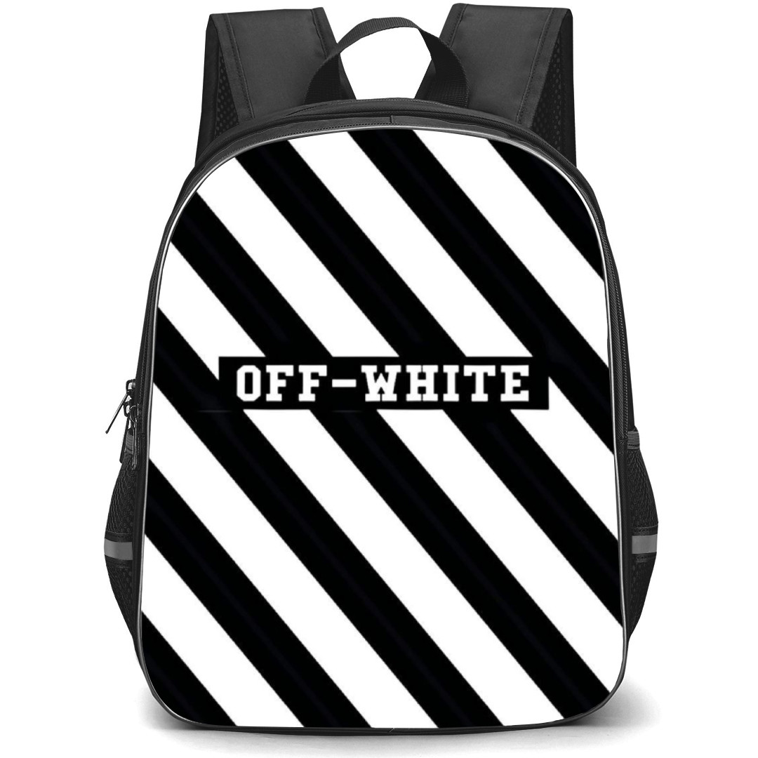 Off-White Backpack Student Pack - Series Poster In Black And White Stripe