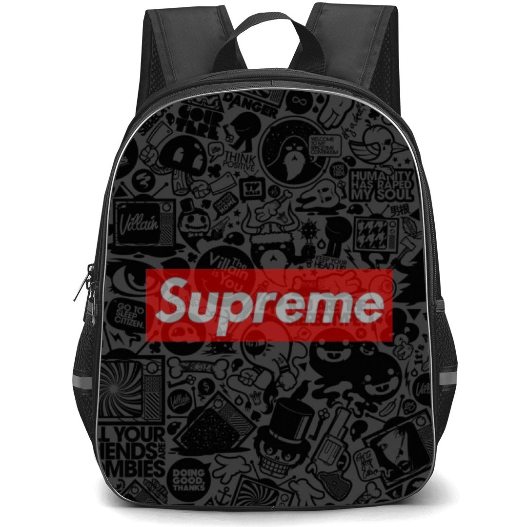 Supreme Backpack Student Pack - Series Logo Skull Doodle Background