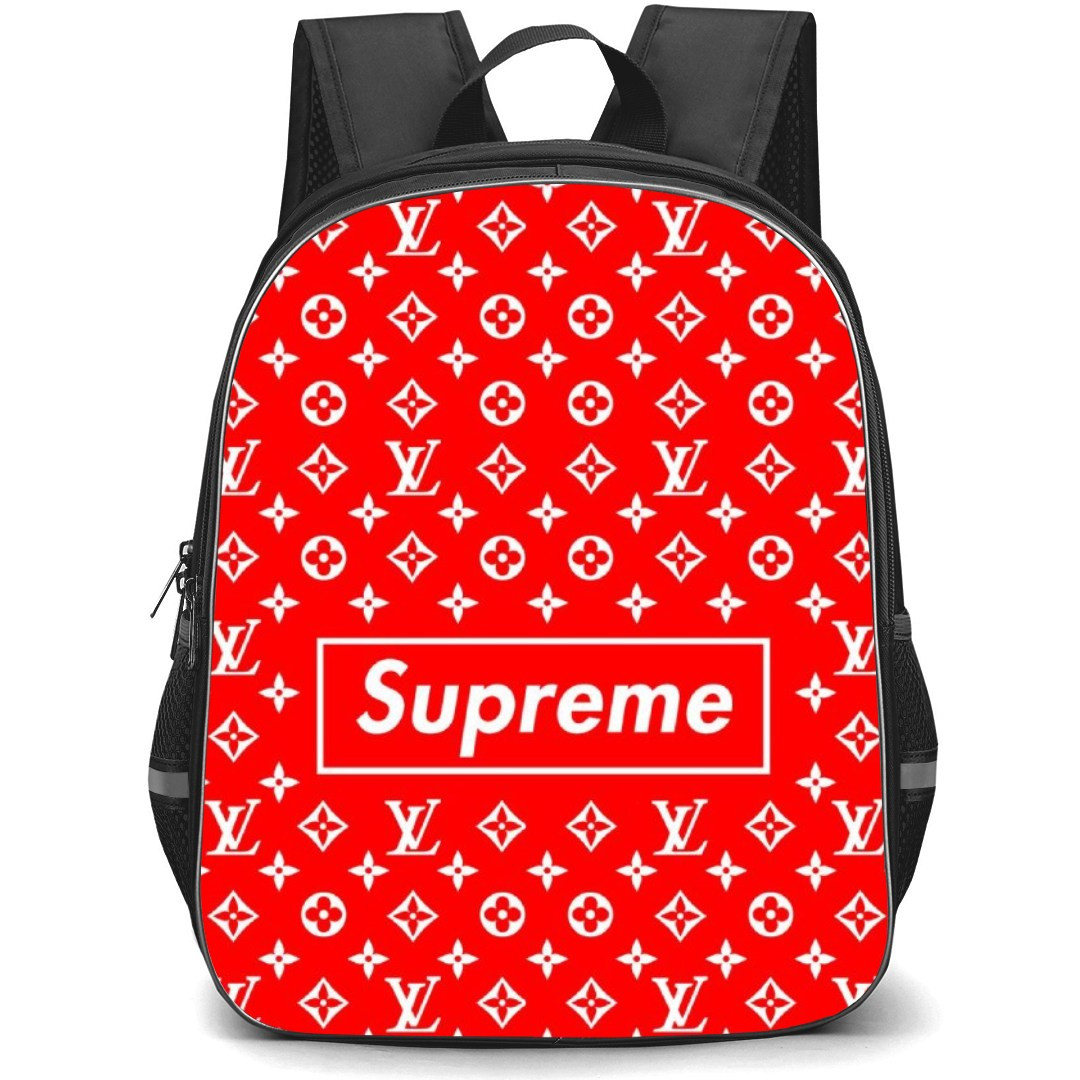 Supreme Backpack Student Pack - Series Logo With Louis Vuitton Background