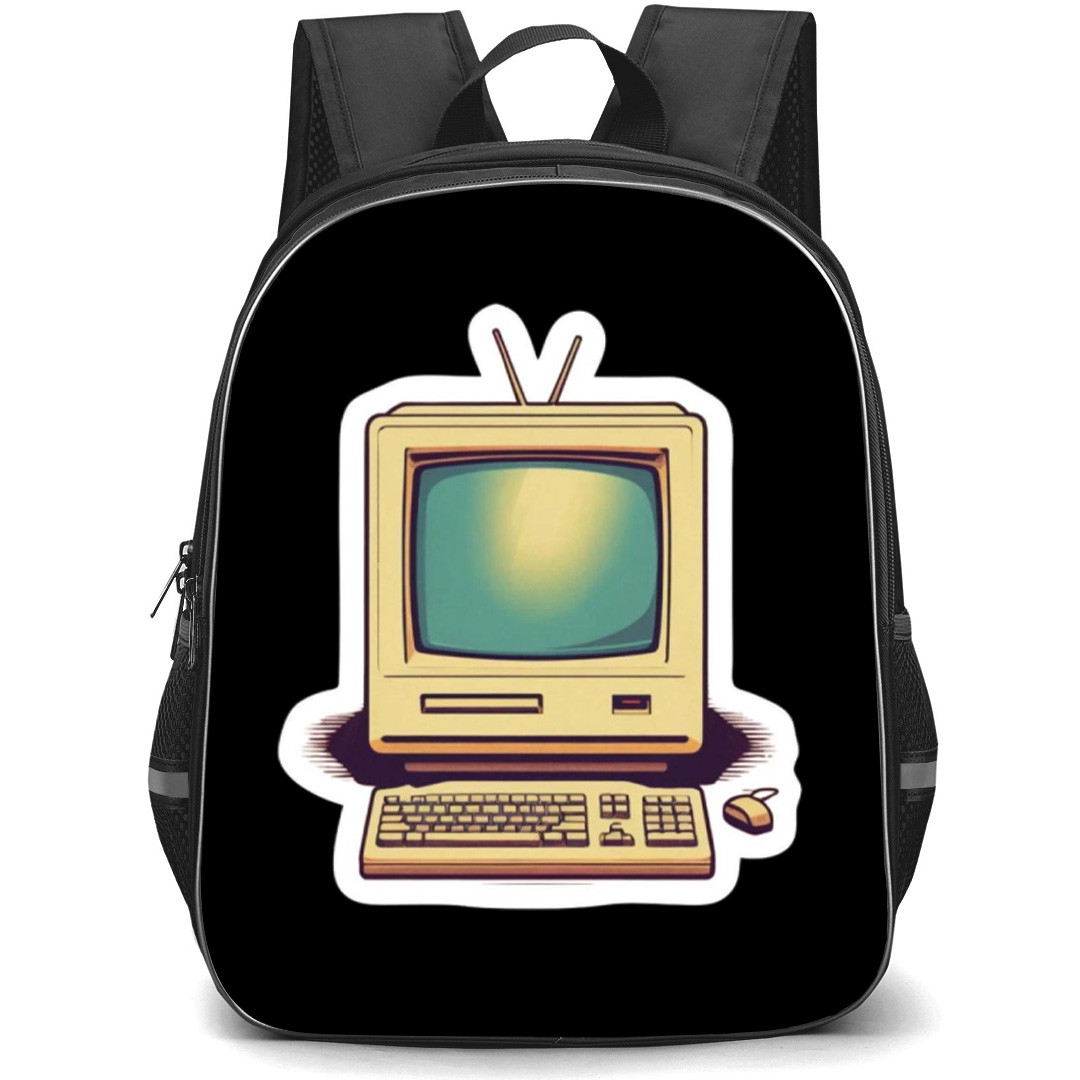 Apple Mac Backpack School Bag StudentPack - Macintosh Classic With Antenna Sticker Art
