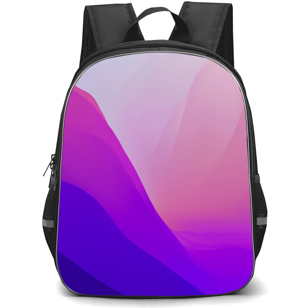 Apple Mac Backpack School Bag StudentPack - MacOS 12 Purple Wallpaper Art