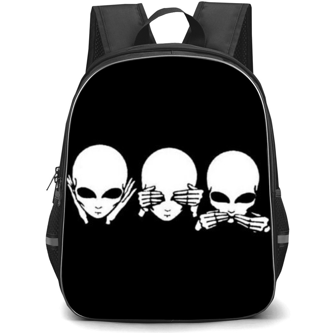 Area 51 Backpack StudentPack - Speak Hear See No Evil Black And White