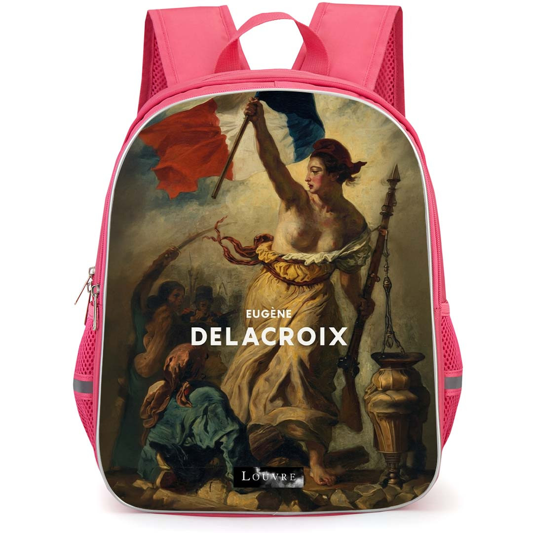 Louvre Backpack School Bag StudentPack - Louvre Eugene Delacroix Liberty Leading The People Museum Art