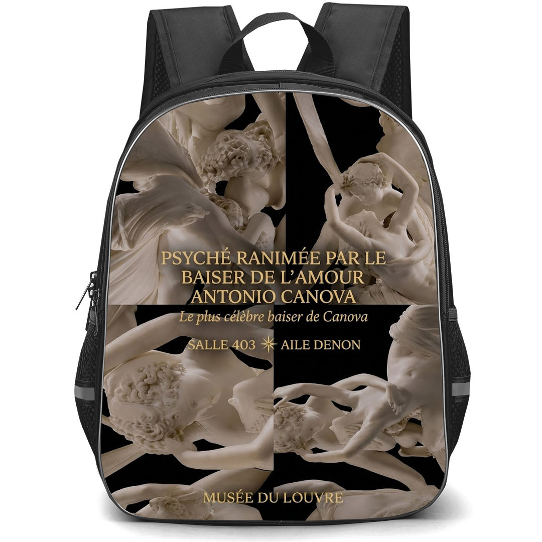 Louvre Backpack School Bag StudentPack - Louvre Psyche Revived By The Kiss Of Eros Museum Art
