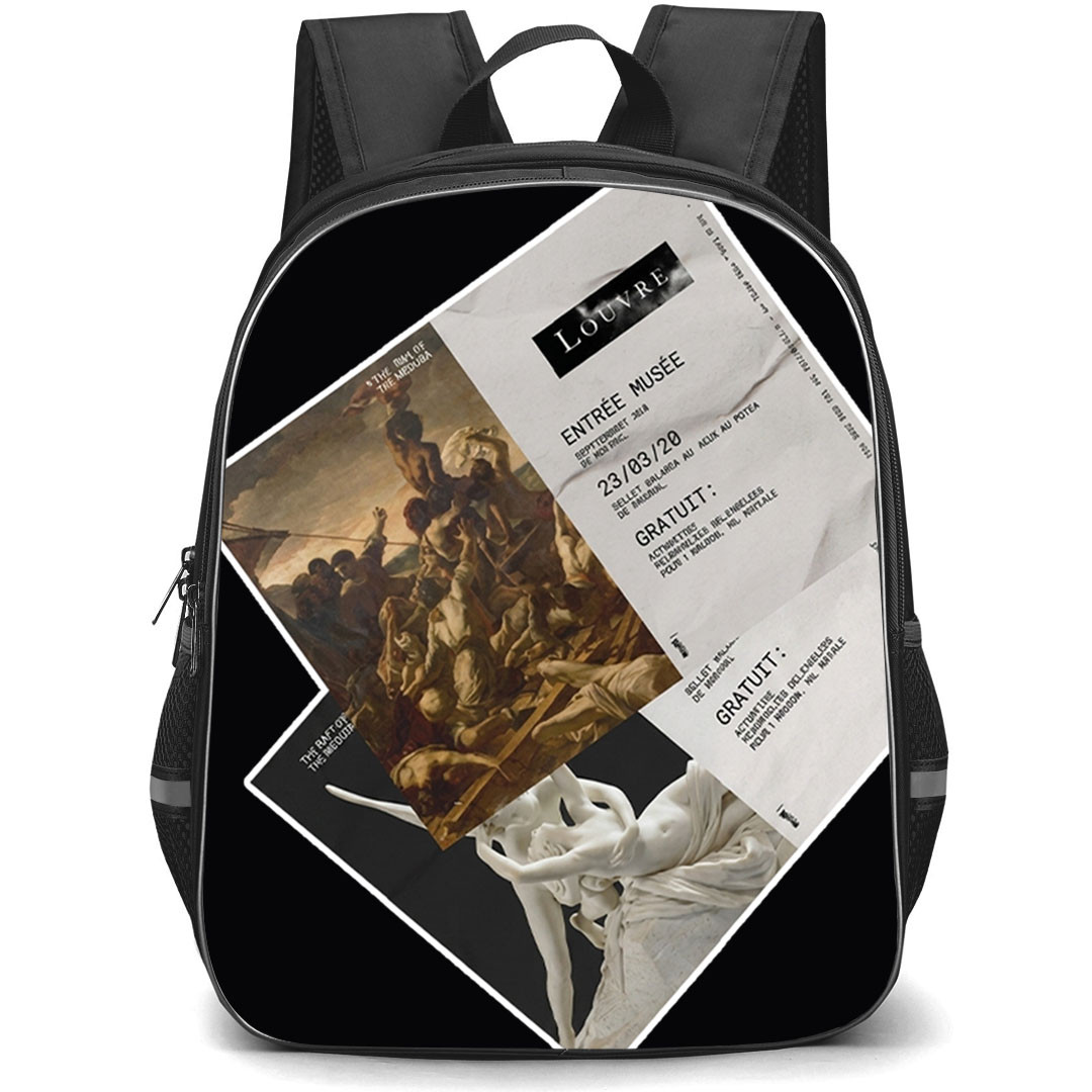 Louvre Backpack School Bag StudentPack - Louvre The Raft Of The Medusa Museum Art