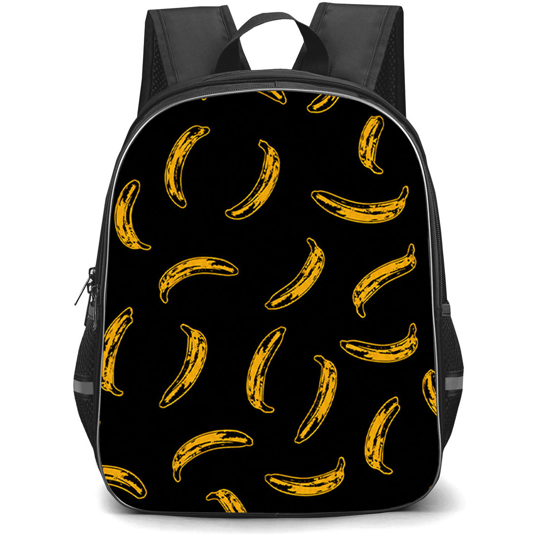 Andy Warhol Backpack School Bag StudentPack - Andy Warhol Banana Pattern Pop Art Illustration Poster