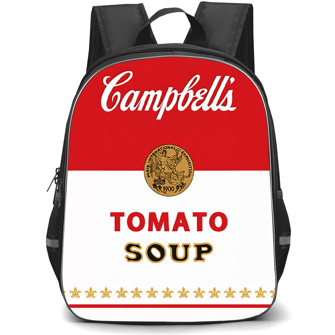 Andy Warhol Backpack School Bag StudentPack - Andy Warhol Classic Campbells Tomato Soup Can Pop Art Poster
