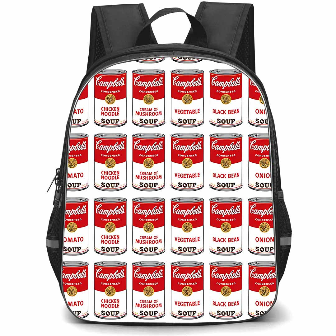 Andy Warhol Backpack School Bag StudentPack - Andy Warhol Campbell's Soup Cans Pop Art Pattern Poster