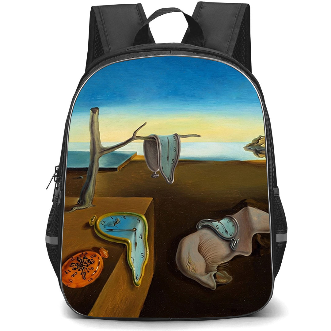 Salvador Dali Backpack School Bag StudentPack - Salvador Dali The Persistence of Memory Melting Clocks Surreal Poster