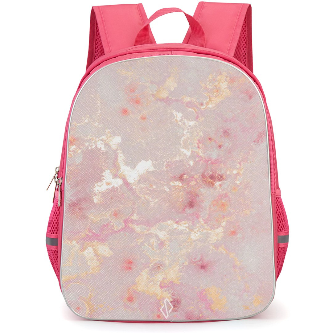 Burga Art Pattern Backpack StudentPack - Burga Golden Coral Pink Art Poster