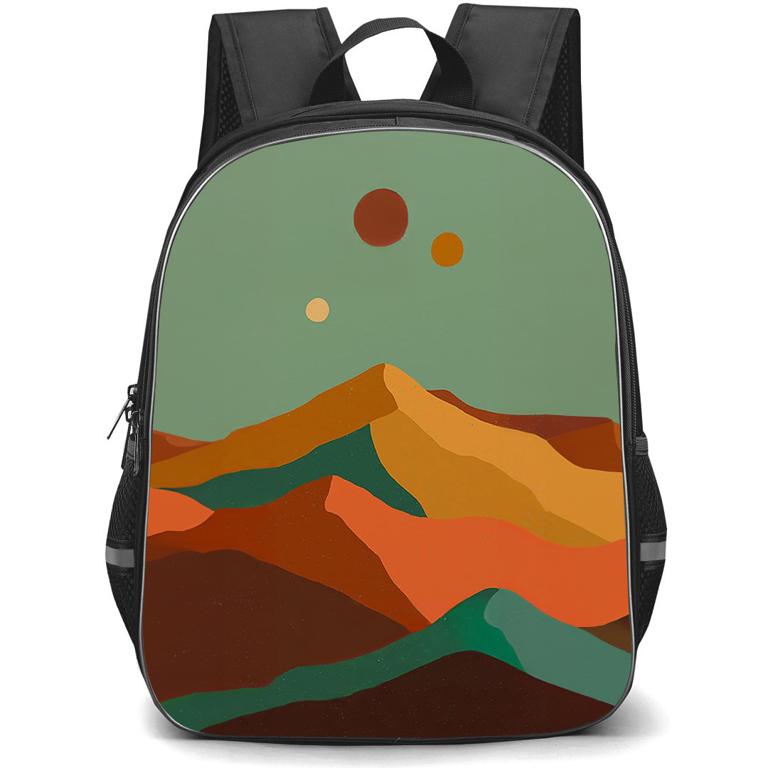 Casely Art Pattern School Backpack StudentPack - Casely Endless Peaks Colorblock Mountain Art Poster