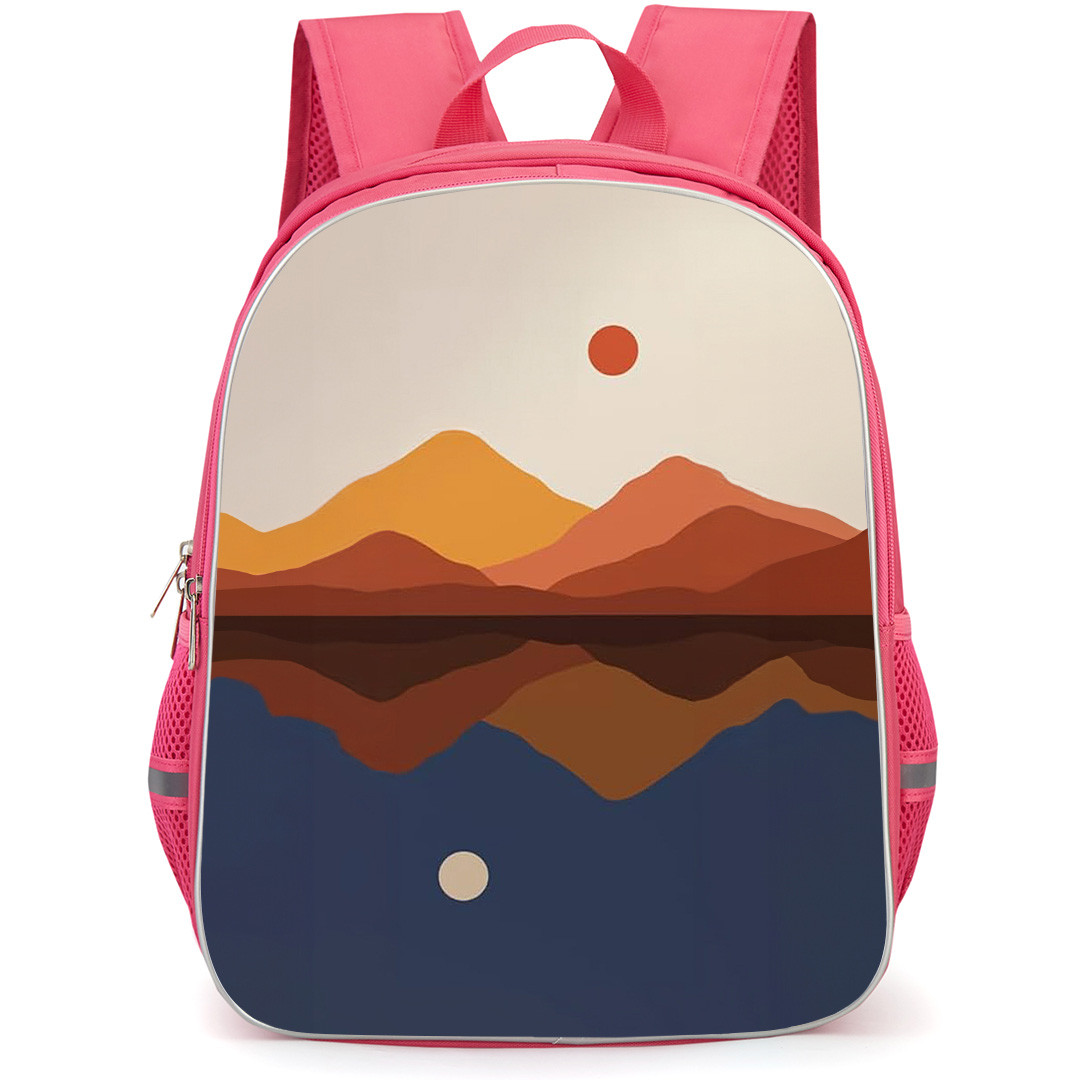 Casely Art Pattern School Backpack StudentPack - Casely Opposites Attract Day & Night Colorblock Mountain Poster