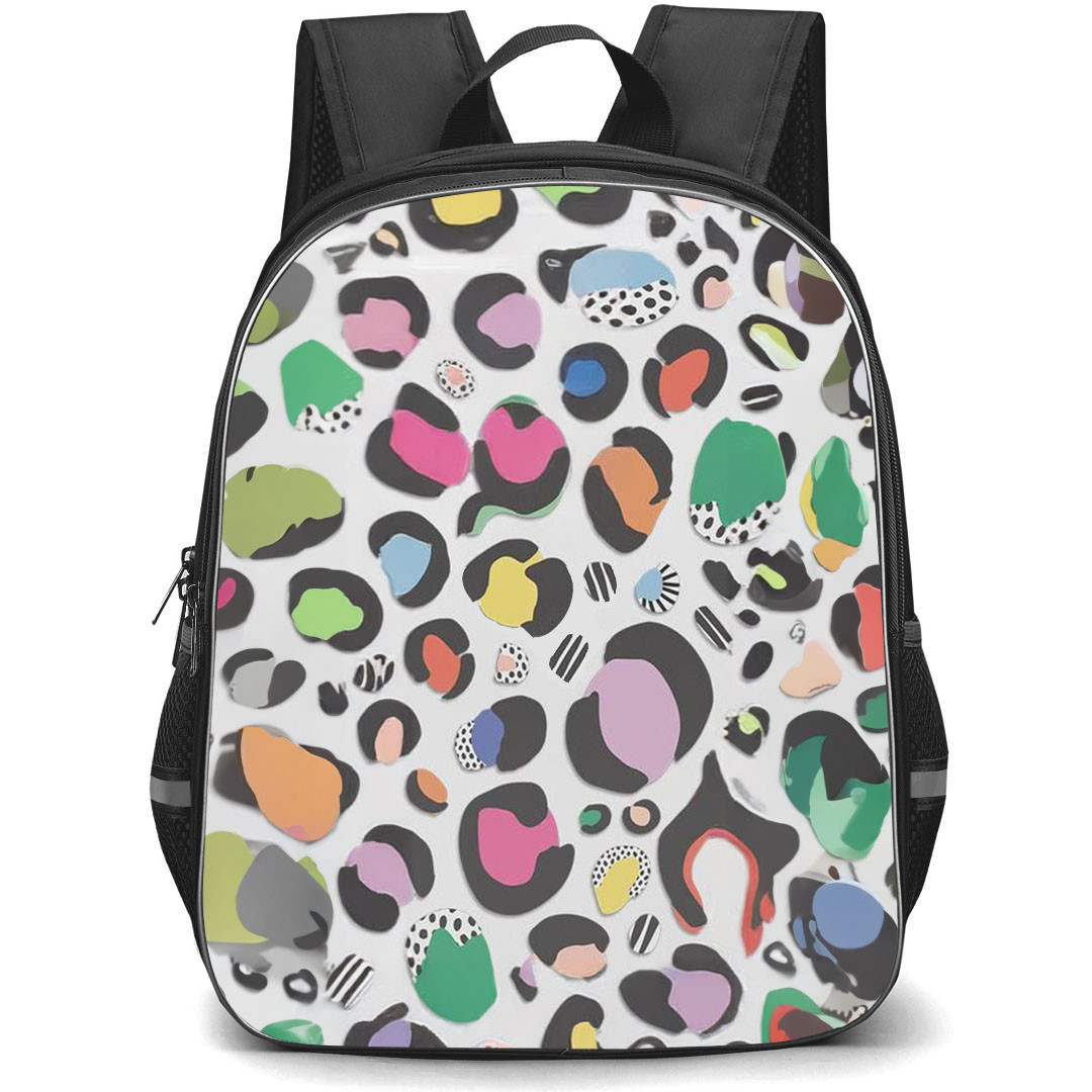 Casely Art Pattern School Backpack StudentPack - Casely Party Animal Rainbow Leopard Print Poster