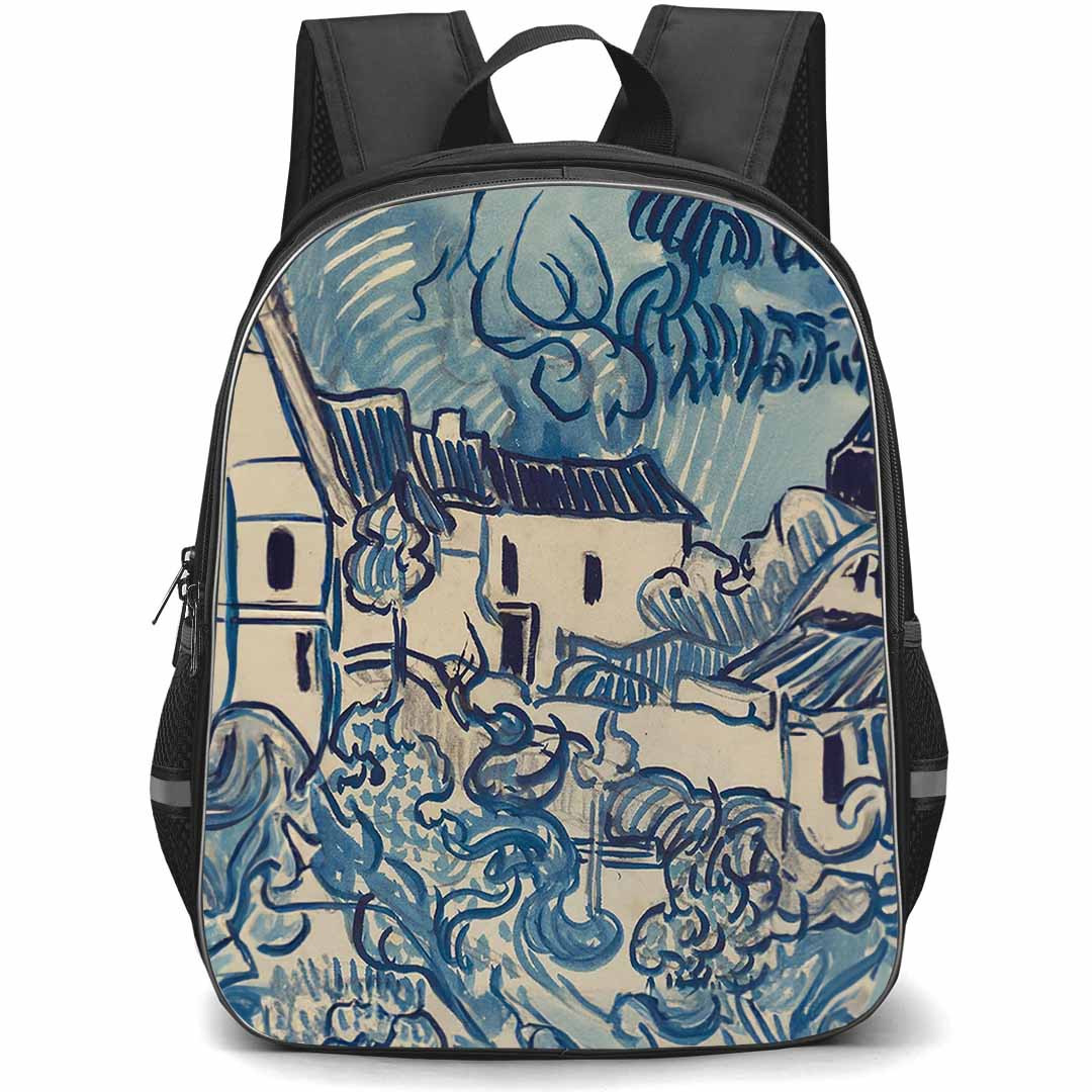 Casely Art Pattern School Backpack StudentPack - Casely Van Gogh Landscape With Houses Poster