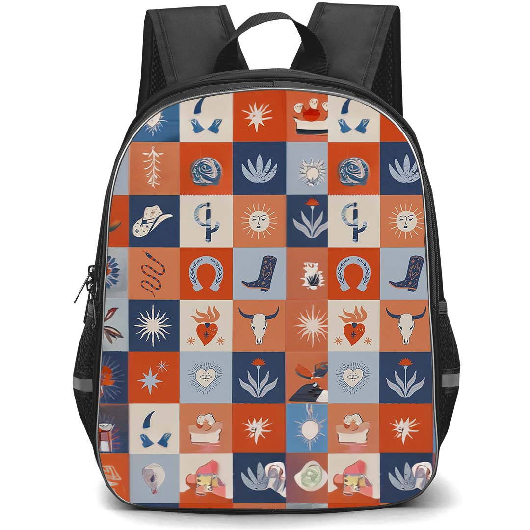 Casely Art Pattern School Backpack StudentPack - Casely Western Squares Boho Art Poster