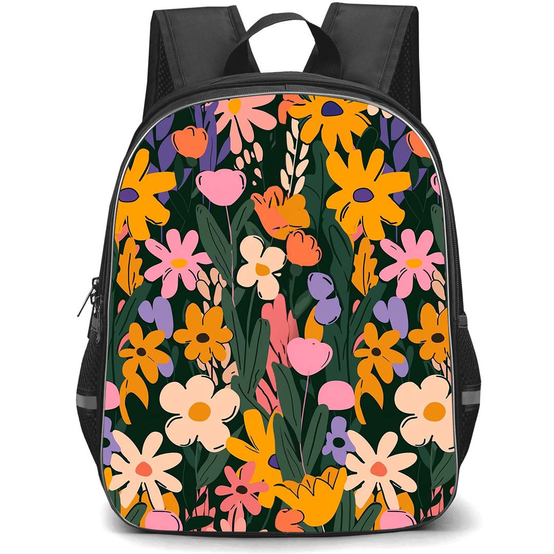 Floral Pattern Art School Backpack StudentPack - Floral Pattern Blossom Medley Art Poster