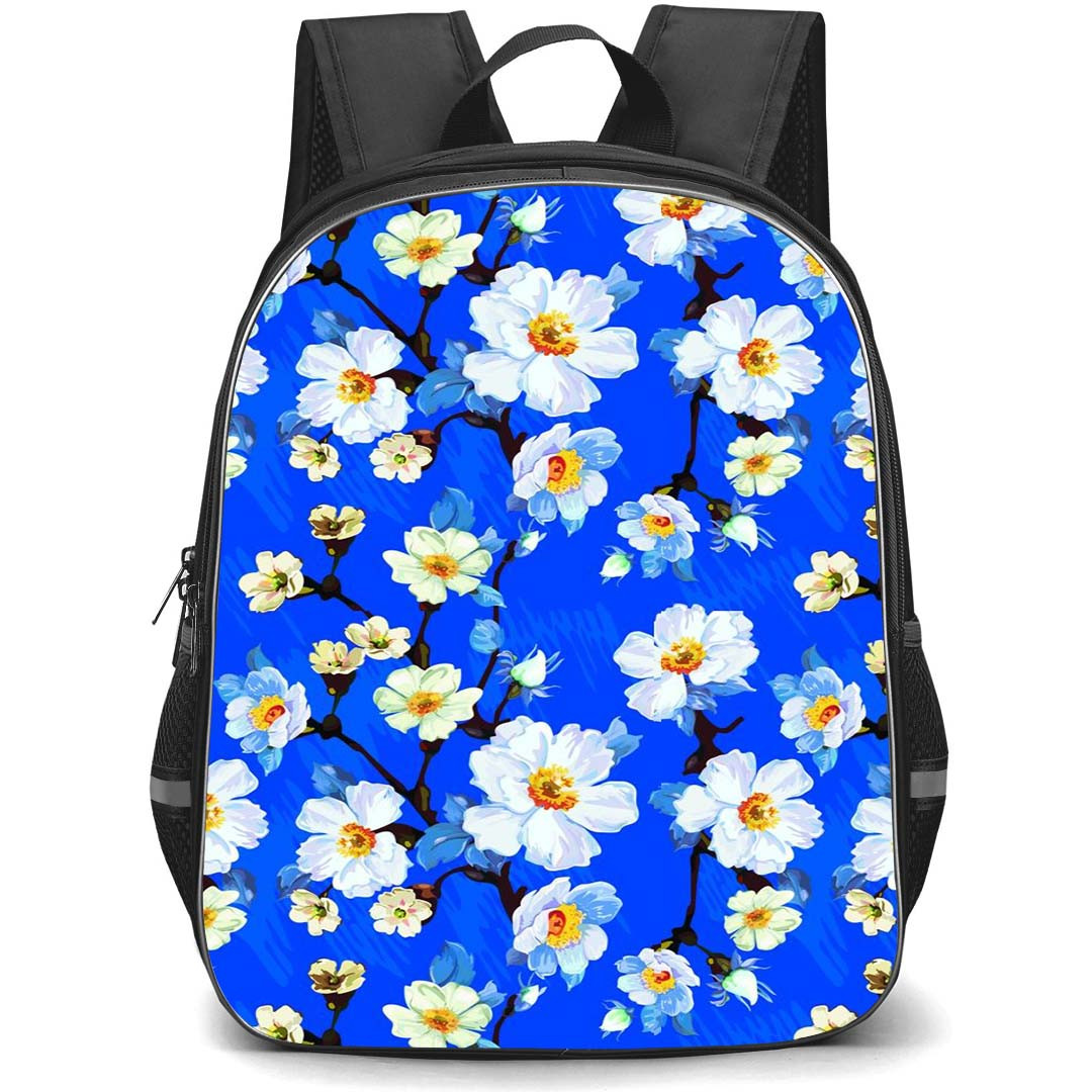 Floral Pattern Art School Backpack StudentPack - Floral Pattern Blue Blossom Poster