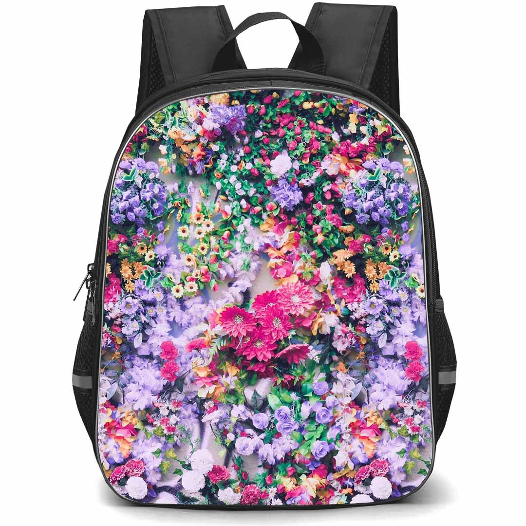 Floral Pattern Art School Backpack StudentPack - Floral Pattern Blue Flores Poster
