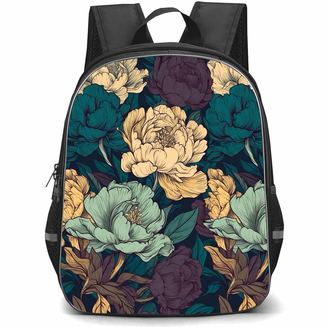 Floral Pattern Art School Backpack StudentPack - Floral Pattern Digital Flower Artwork Poster