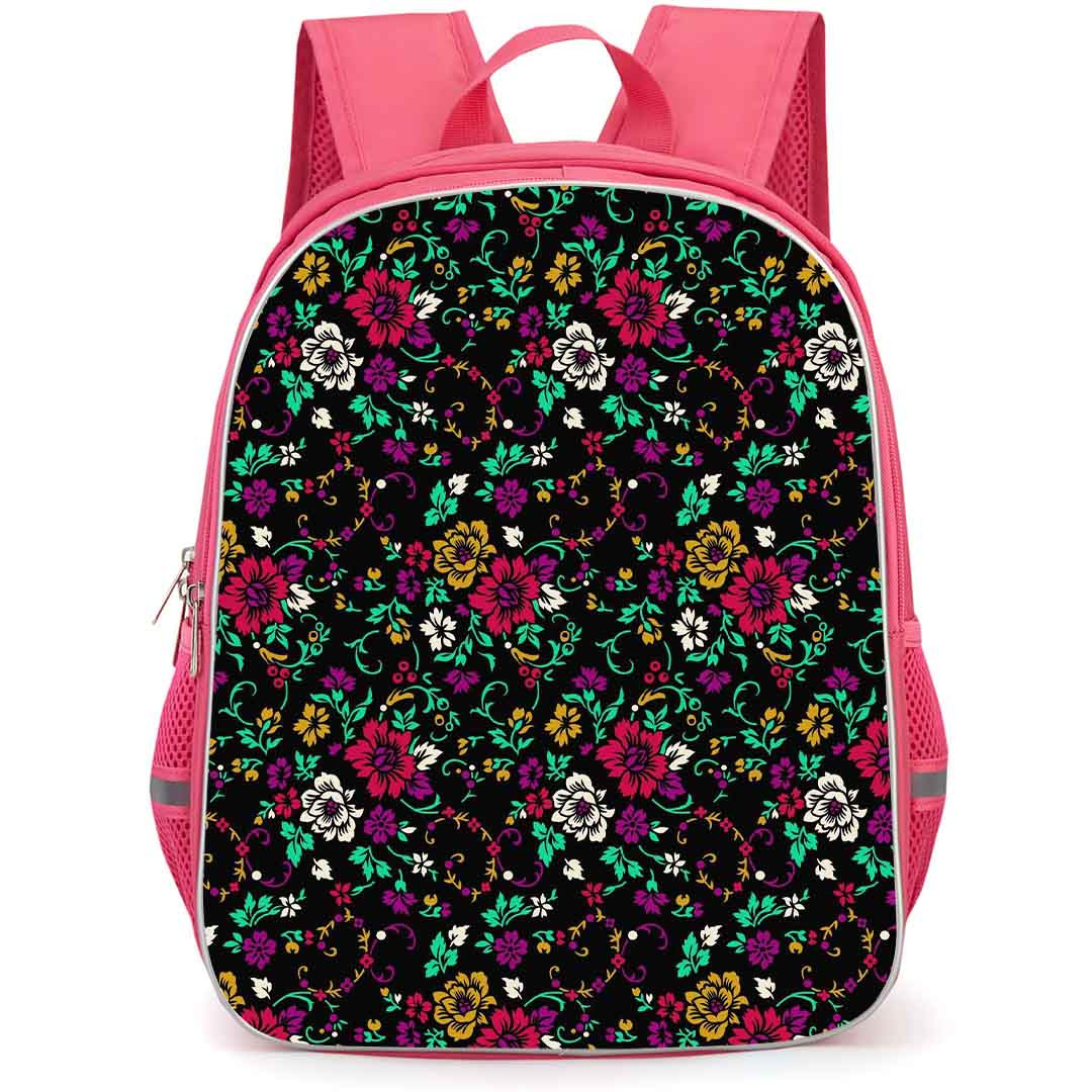 Floral Pattern Art School Backpack StudentPack - Floral Pattern Floriblack Petal Poster