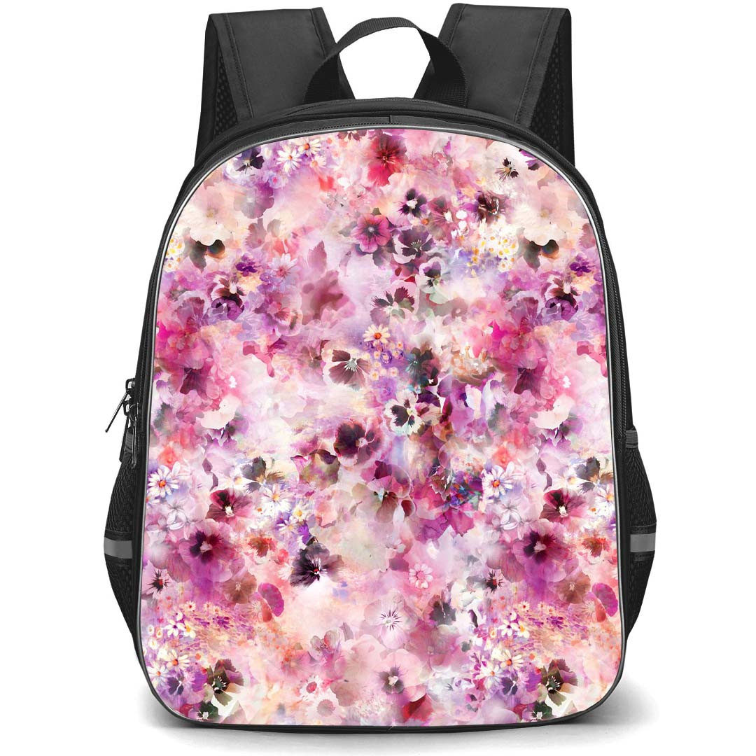 Floral Pattern Art School Backpack StudentPack - Floral Pattern Pastel Blooms Poster