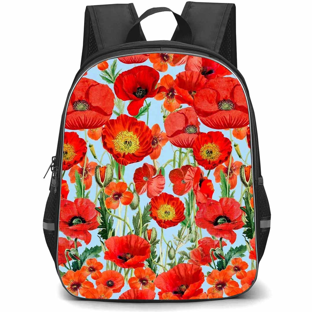 Floral Pattern Art School Backpack StudentPack - Floral Pattern Poppy Flower Poster