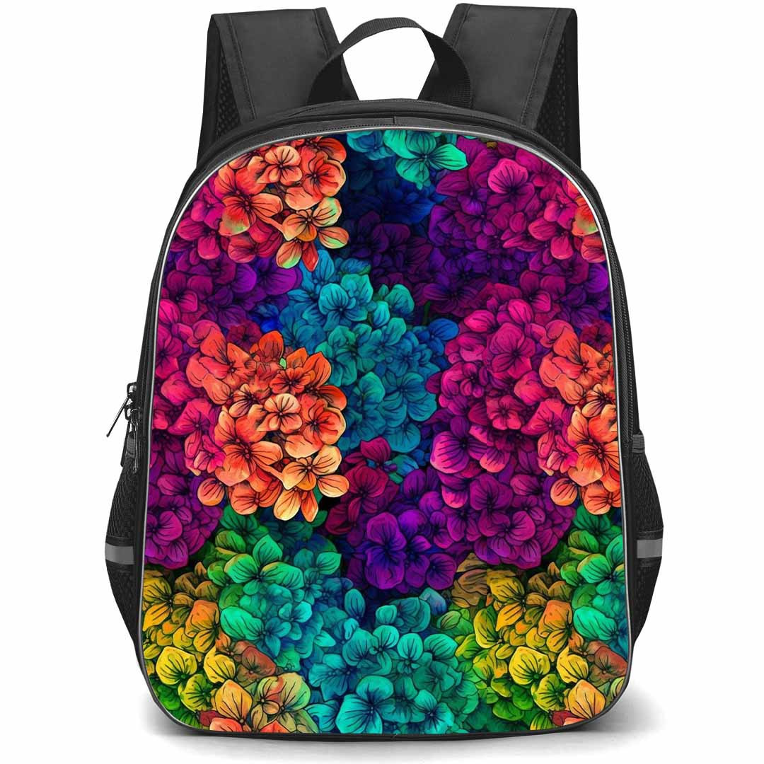 Floral Pattern Art School Backpack StudentPack - Floral Pattern Rainbow Blooms Poster