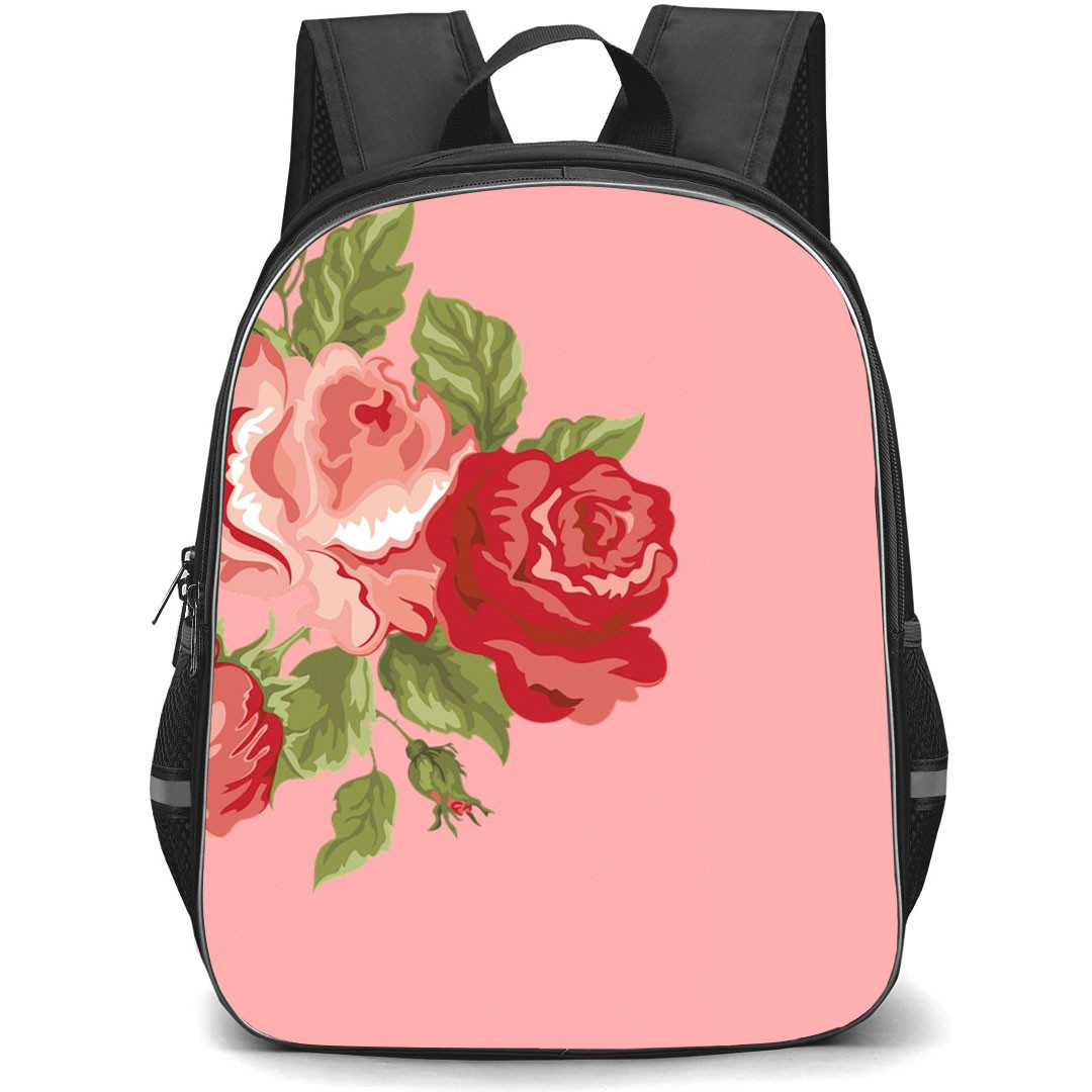 Floral Pattern Art School Backpack StudentPack - Floral Pattern RoseGlow Pink Poster