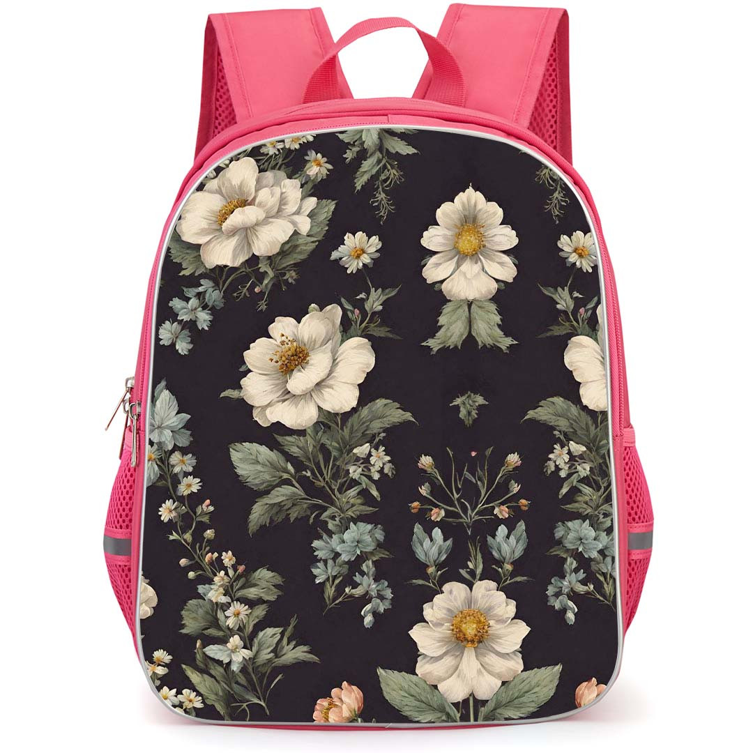 Floral Pattern Art School Backpack StudentPack - Floral Pattern Vinatge Black Poster