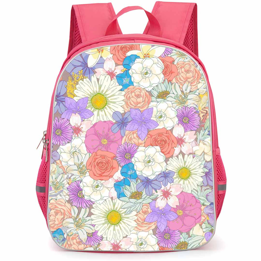 Floral Pattern Art School Backpack StudentPack - Floral Pattern Wildflower Garden Poster