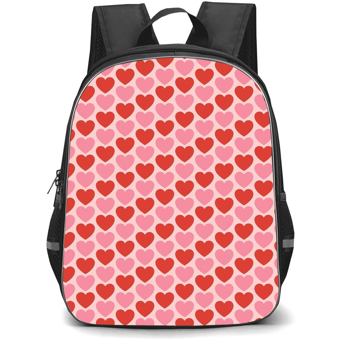 Heart Pattern School Backpack StudentPack - Heart Pattern Cute Watercolor Valentine Art Poster