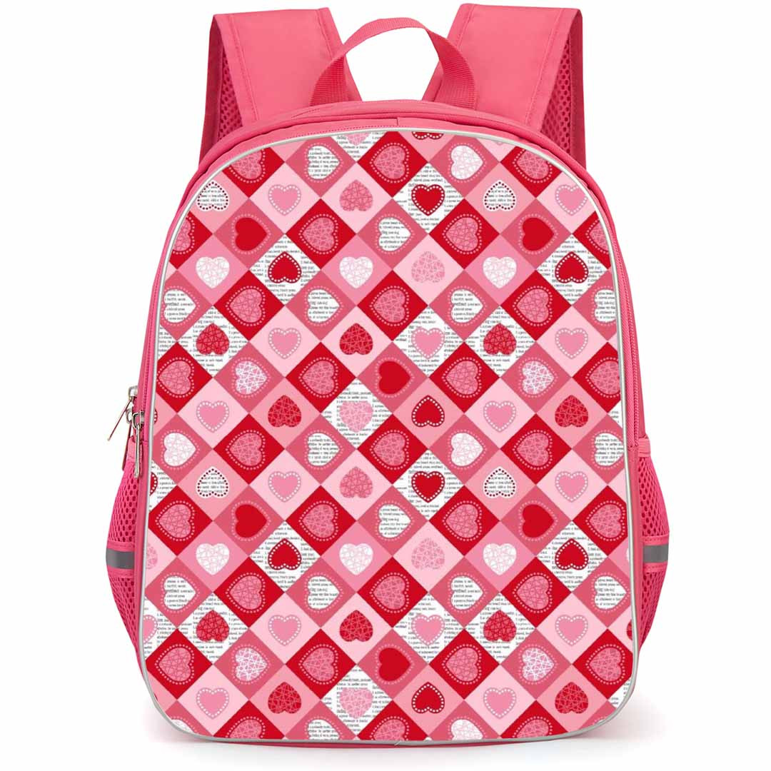 Heart Pattern School Backpack StudentPack - Heart Pattern Valentine Day Aesthetic Poster