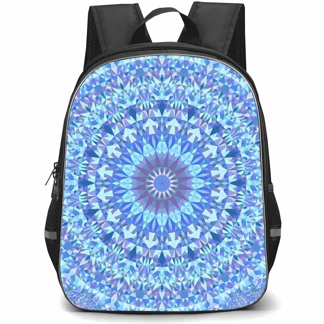 Mandala Pattern School Backpack StudentPack - Mandala Pattern Blue Kaleidoscope Poster