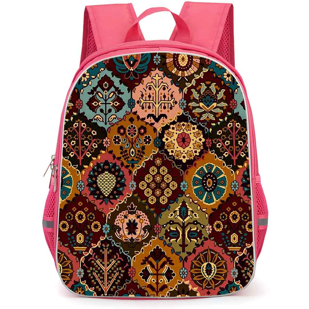 Mandala Pattern School Backpack StudentPack - Mandala Pattern Checkered Rug Poster